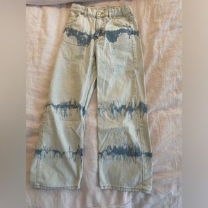 Zara Blue and White Tie-Die Jeans